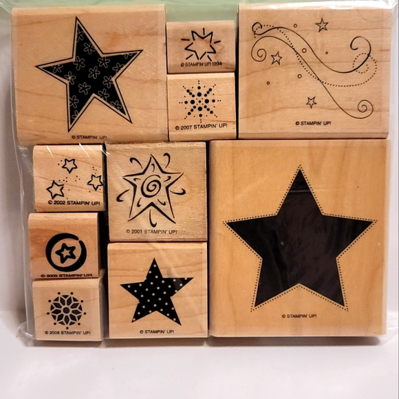 Stampin' Up! Other - Set of star themed woodblock rubber stamps by Stampin Up! Scrapbook card making